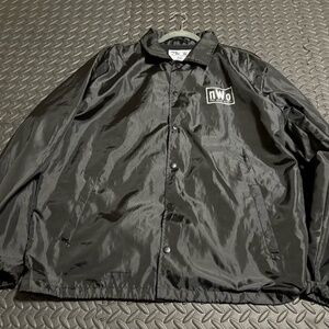 NWO New World Order Chalk Line Satin Jacket Mens Large 2018 WWE Button Up